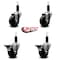 Service Caster 3-1/2'' Phenolic Wheel Swivel 1-1/8'' Expanding Stem Caster Set 2 Brakes, 4PK SCC-EX20S3514-PHR-2-PLB-2-118 - alternate 4